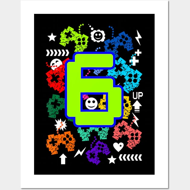 Kids 6Th Birthday Gamer For Toddler It'S My Birthday 6 Wall Art by MaciGalloway3